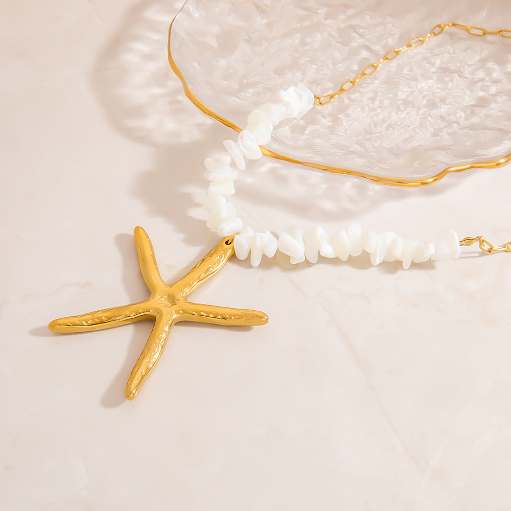 Collier étoile de mer en acier inoxydable
