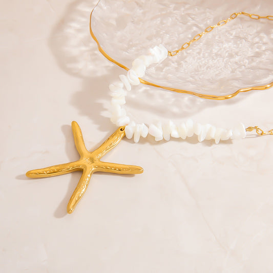 Collier étoile de mer en acier inoxydable