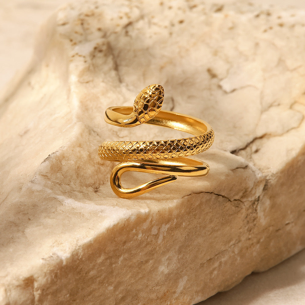 Bague « serpent » en acier inoxydable