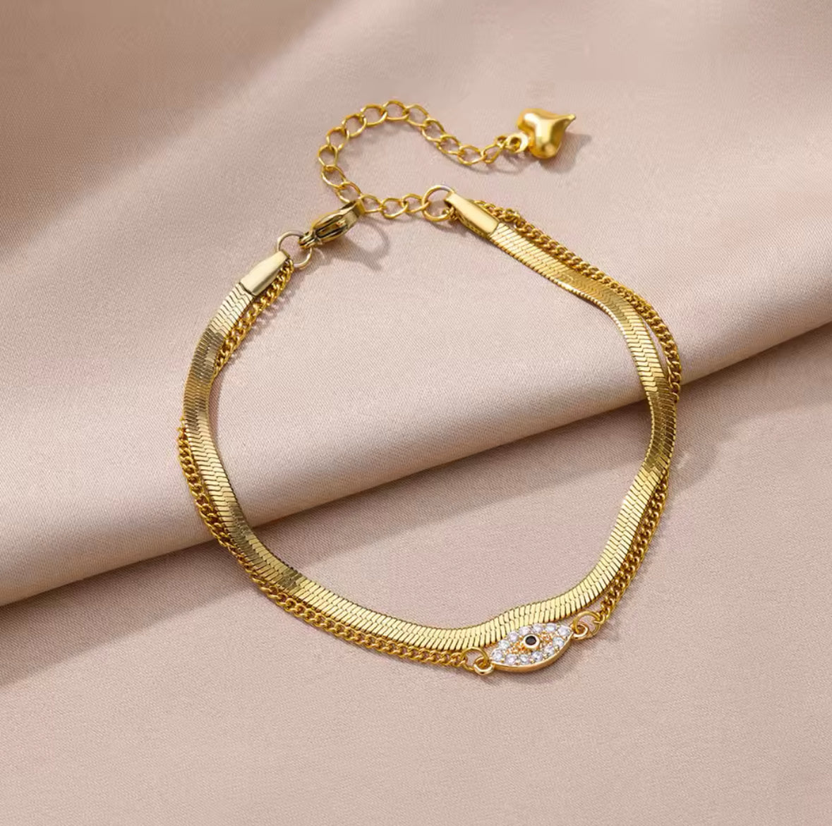 Bracelet Cheville Réglable Evil Eye Turc + Éléphant – Bijoux Pied Coloré Femme Fille LAYCHEN