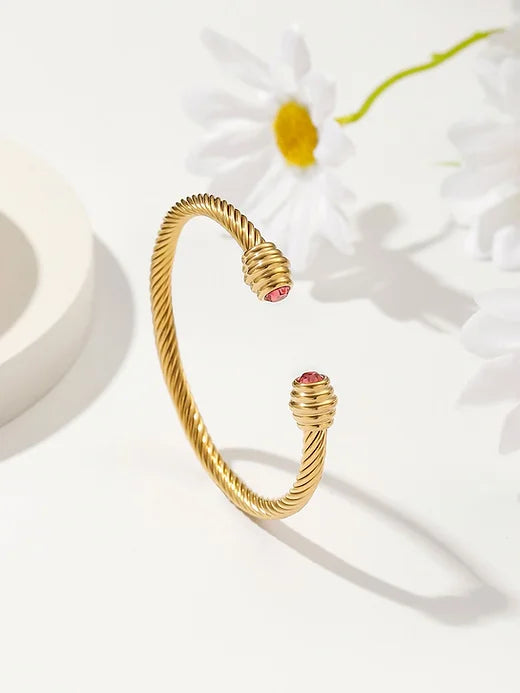 Bracelet « Haniya » rose en acier inoxydable