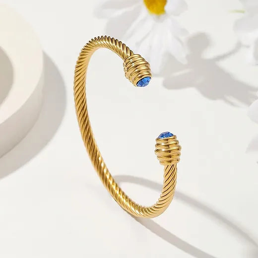 Bracelet « Haniya » bleu en acier inoxydable