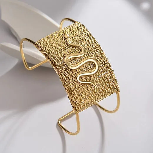 Bracelet « Boa » en acier inoxydable plaqué Or 18K