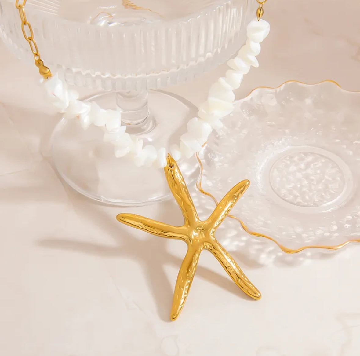 Collier étoile de mer en acier inoxydable