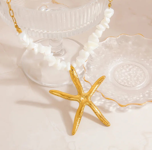Collier étoile de mer en acier inoxydable