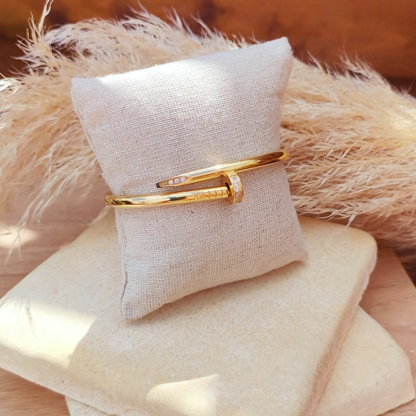 Bracelet Clou demi strass inspi Cartier en acier inoxydable