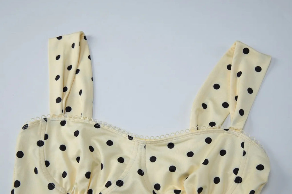 Corset à pois jaune
