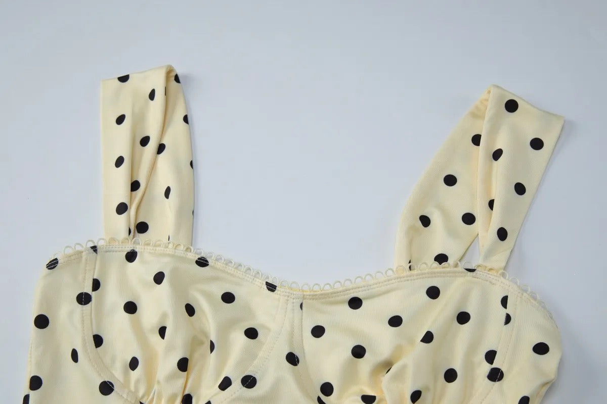 Corset à pois jaune