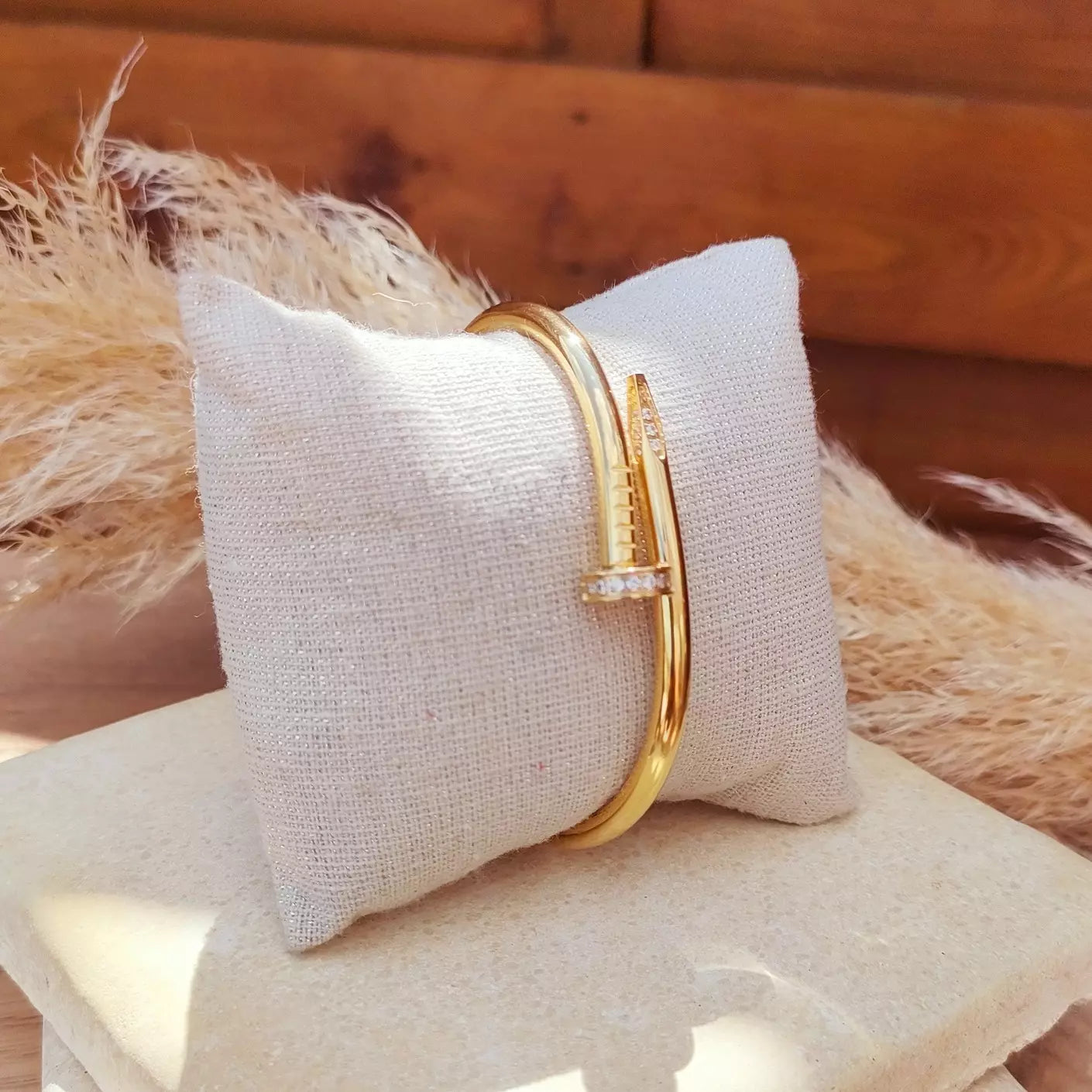 Bracelet Clou demi strass inspi Cartier en acier inoxydable