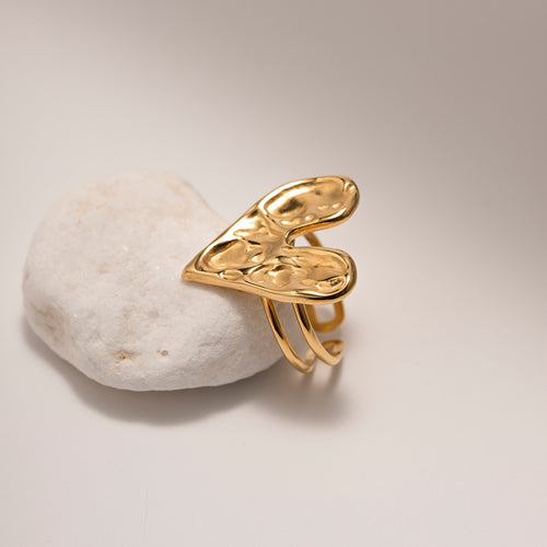 Bague cœur en acier inoxydable