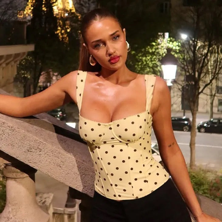 Corset à pois jaune