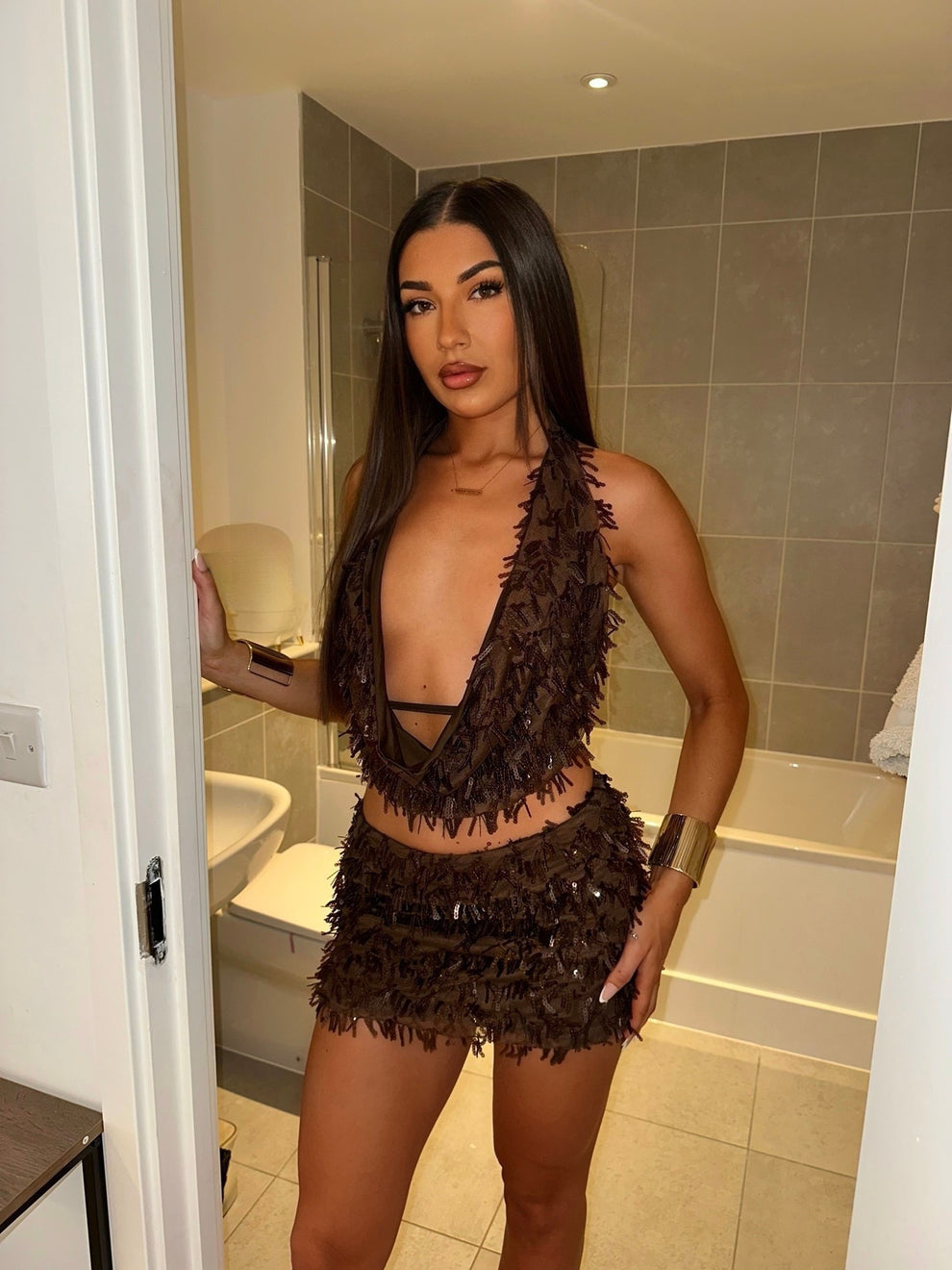 Ensemble “Riviera” marron