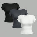 Lot de 3 hauts basiques dos nu