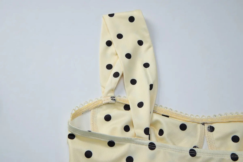 Corset à pois jaune