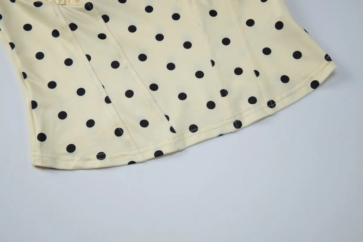 Corset à pois jaune