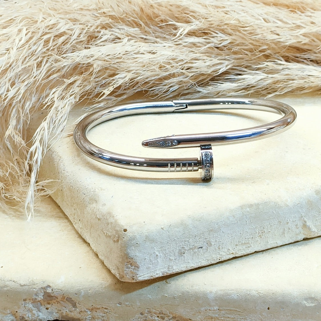 Bracelet Clou demi strass inspi Cartier en acier inoxydable