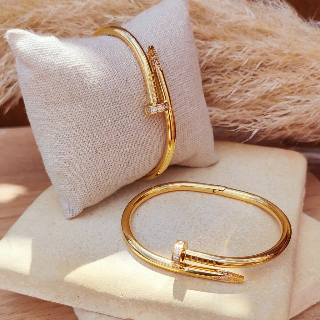 Bracelet Clou demi strass inspi Cartier en acier inoxydable
