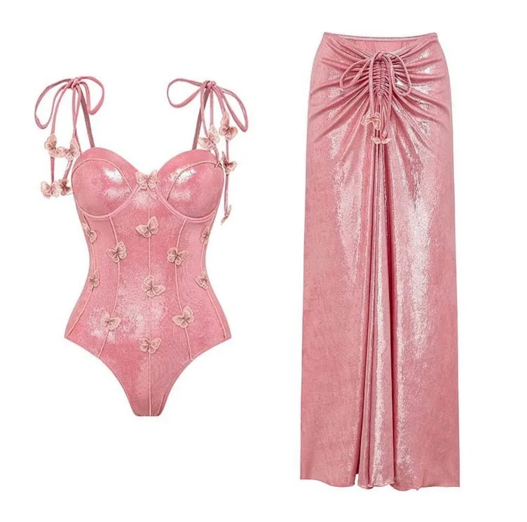 Ensemble maillot de bain et jupe « Barbie »