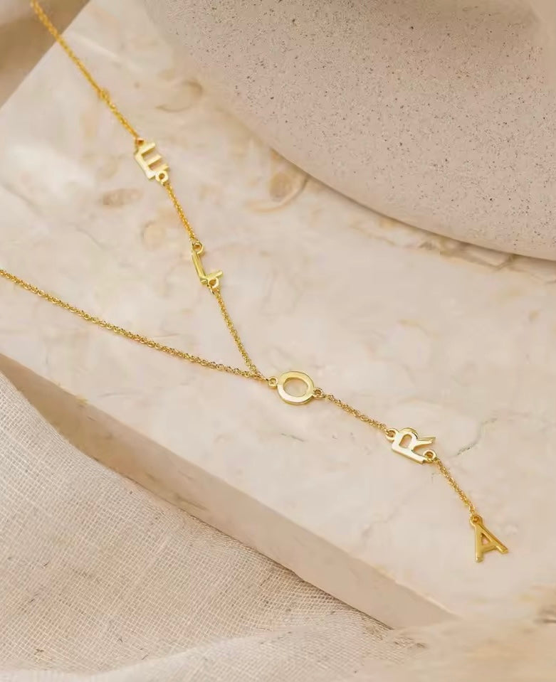Collier personnalisé en acier inoxydable (1 à 10 lettres)