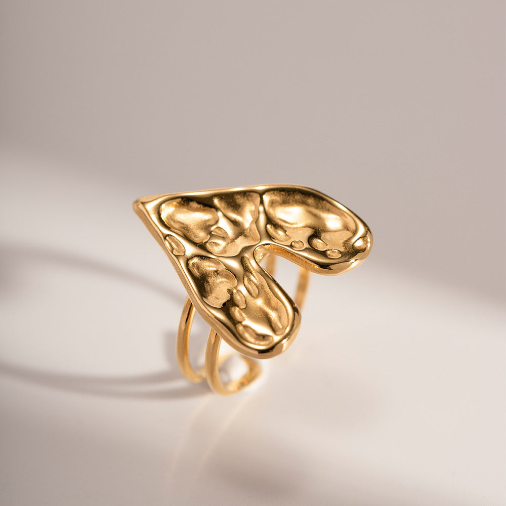 Bague cœur en acier inoxydable