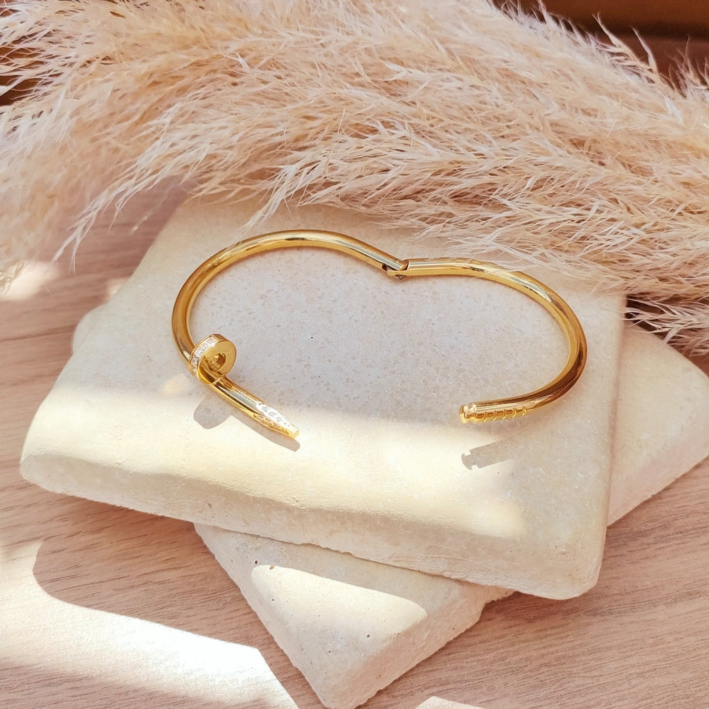 Bracelet Clou demi strass inspi Cartier en acier inoxydable