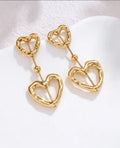 Boucles d’oreilles cœur en acier inoxydable