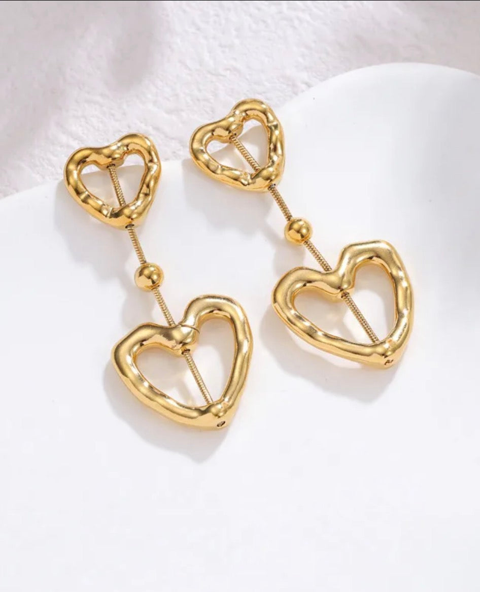Boucles d’oreilles cœur en acier inoxydable