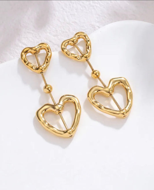 Boucles d’oreilles cœur en acier inoxydable