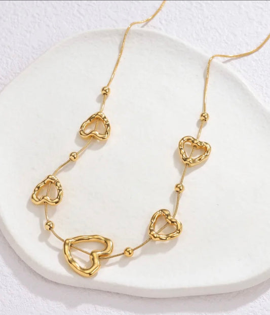 Collier cœur en acier inoxydable