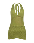 Robe en maille verte  