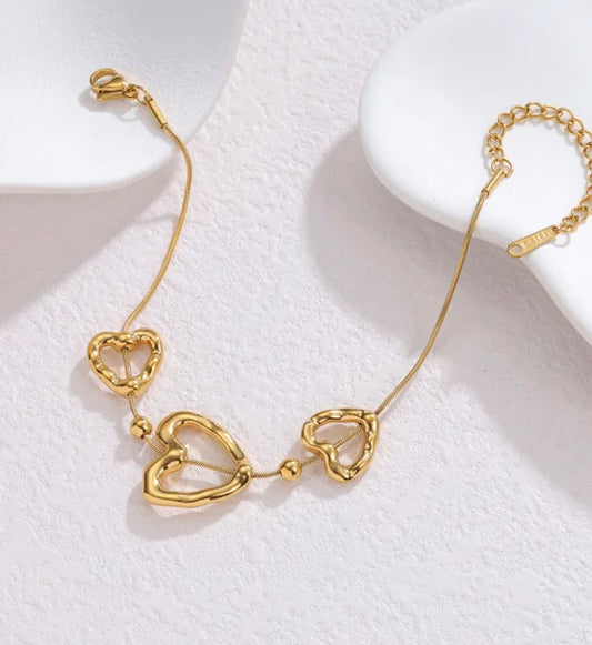 Bracelet cœur en acier inoxydable