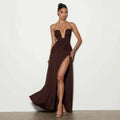 Robe « Sophia » marron (précommande de 3 jours)