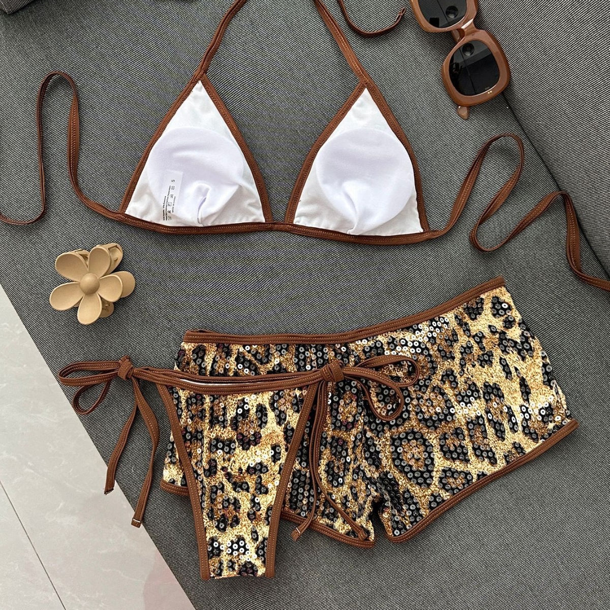 Ensemble maillot de bain et short sequins « Liliha »