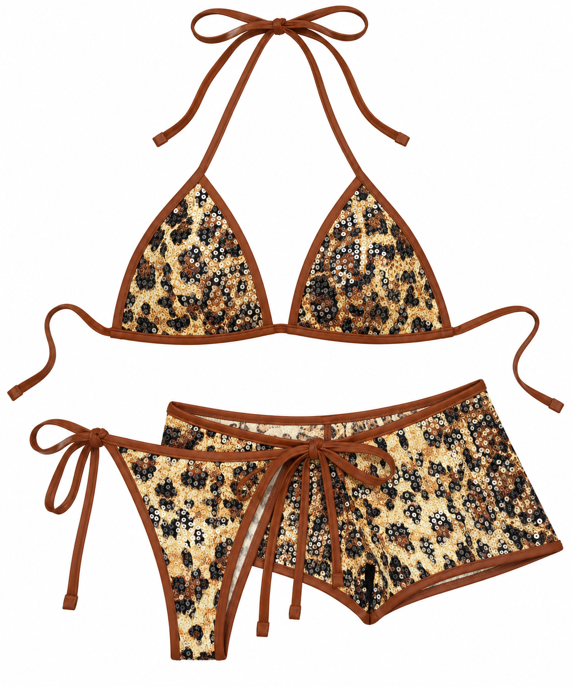 Ensemble maillot de bain et short sequins « Liliha »