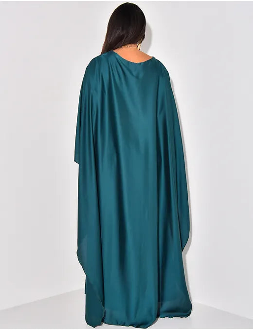 Robe “Sarah” satinée nouée à la taille