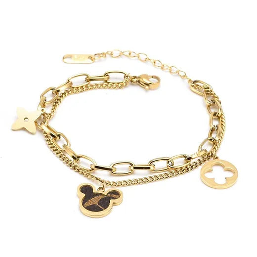 Bracelet inspiration Louis Vuitton en acier inoxydable