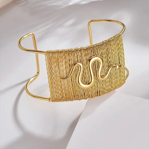 Bracelet « Boa » en acier inoxydable plaqué Or 18K