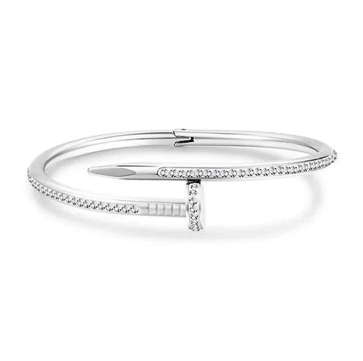 Bracelet clou inspiration Cartier avec strass en acier inoxydable