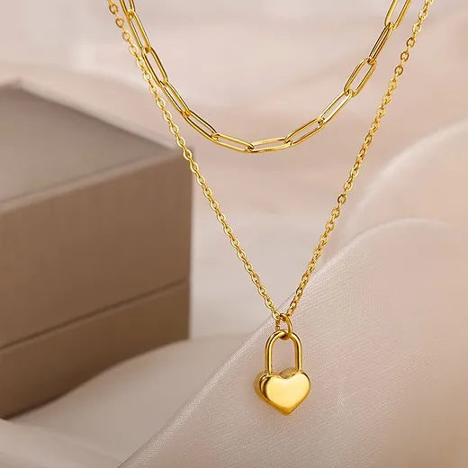 Collier « Tiya » double en acier inoxydable