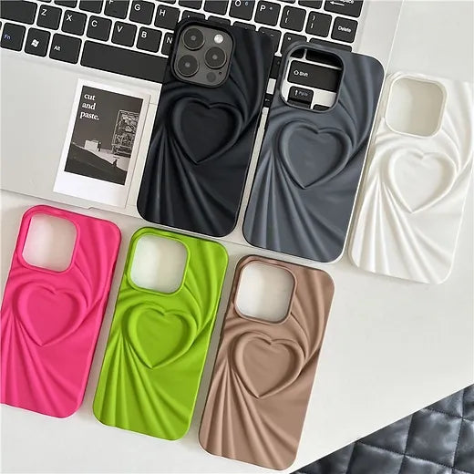 Coque IPhone relief cœur en silicone