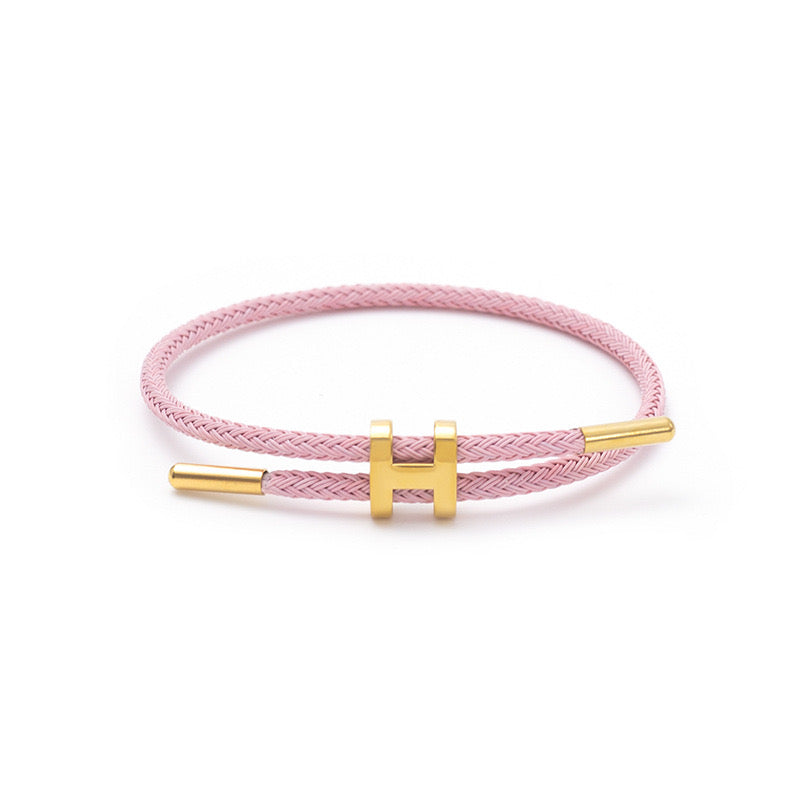 Bracelet inspi hermès en acier inoxydable rose