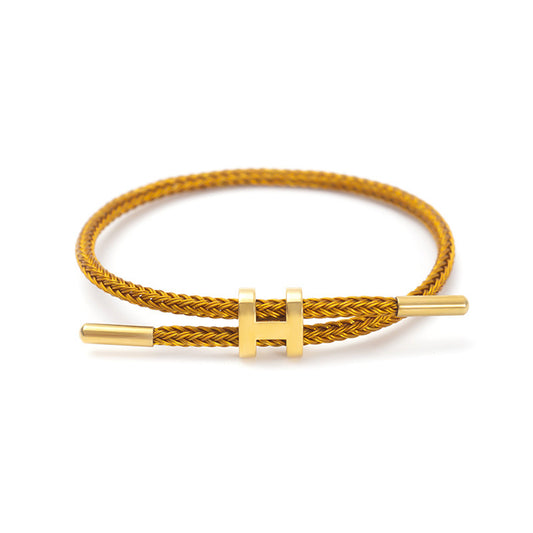 Bracelet inspi hermès en acier inoxydable doré