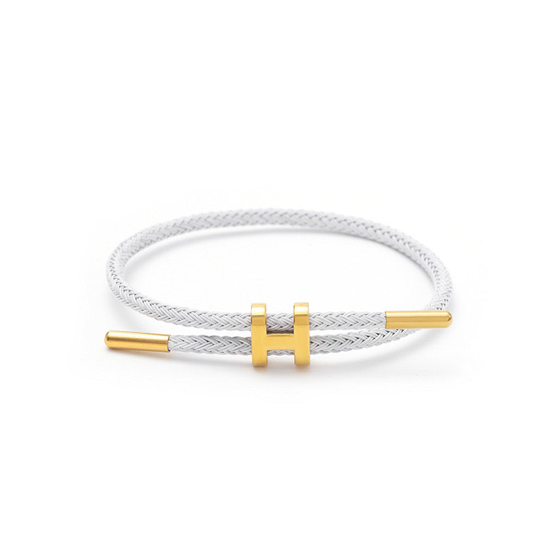 Bracelet inspi hermès en acier inoxydable blanc