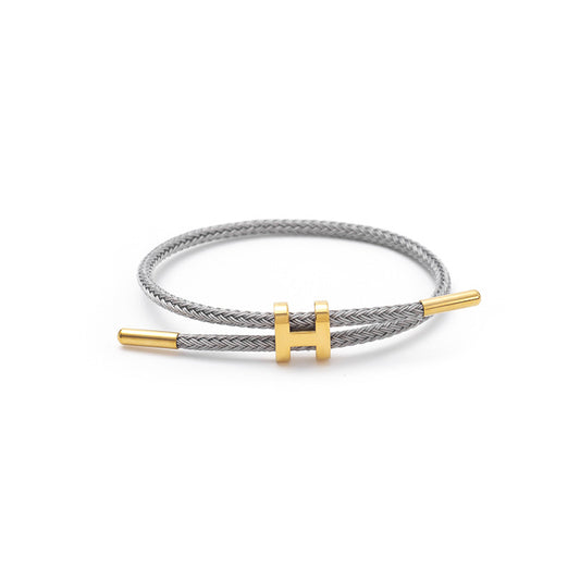 Bracelet inspi hermès en acier inoxydable gris