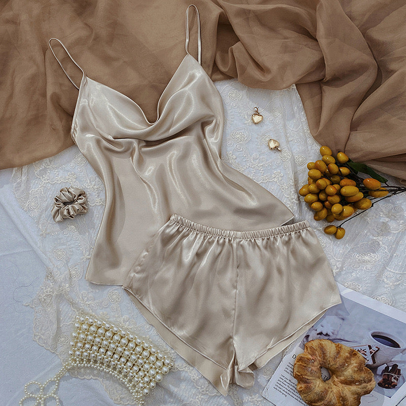 Ensemble pyjama satin + chouchou “Laure”